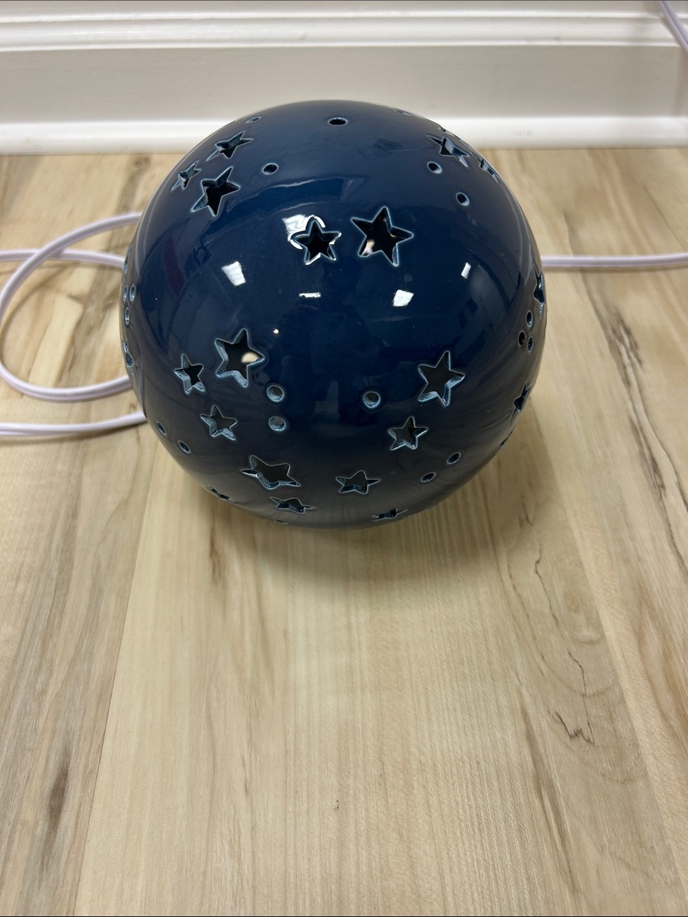 Ceramic Star Projector Lamp in Navy Blue image 2